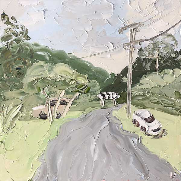 "Adele's Car", 100x100cm, oil on canvas. FINALIST 2022 Hornsby Art Prize.
