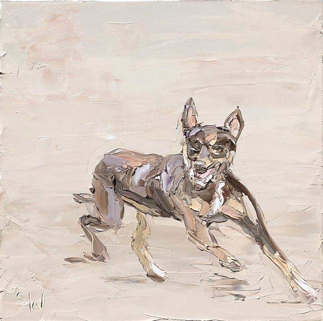 “Sheep Dog”, 60x60cm, oil on canvas. FINALIST John Villiers Outback Art Prize.